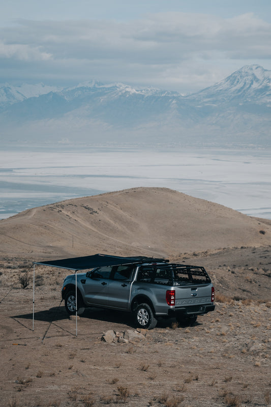 ROAM Rooftop Awning deployed from a roof rack