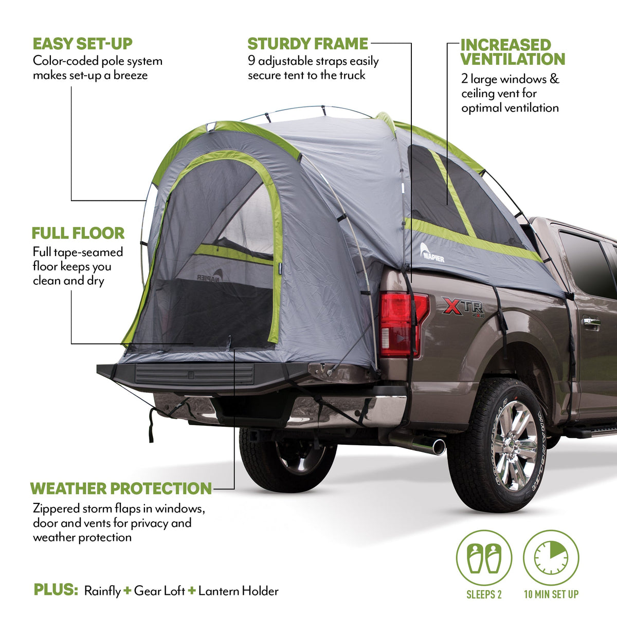 Napier Backroadz Truck Tent features