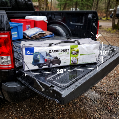 Napier Backroadz Truck Tent packed carry bag measurements