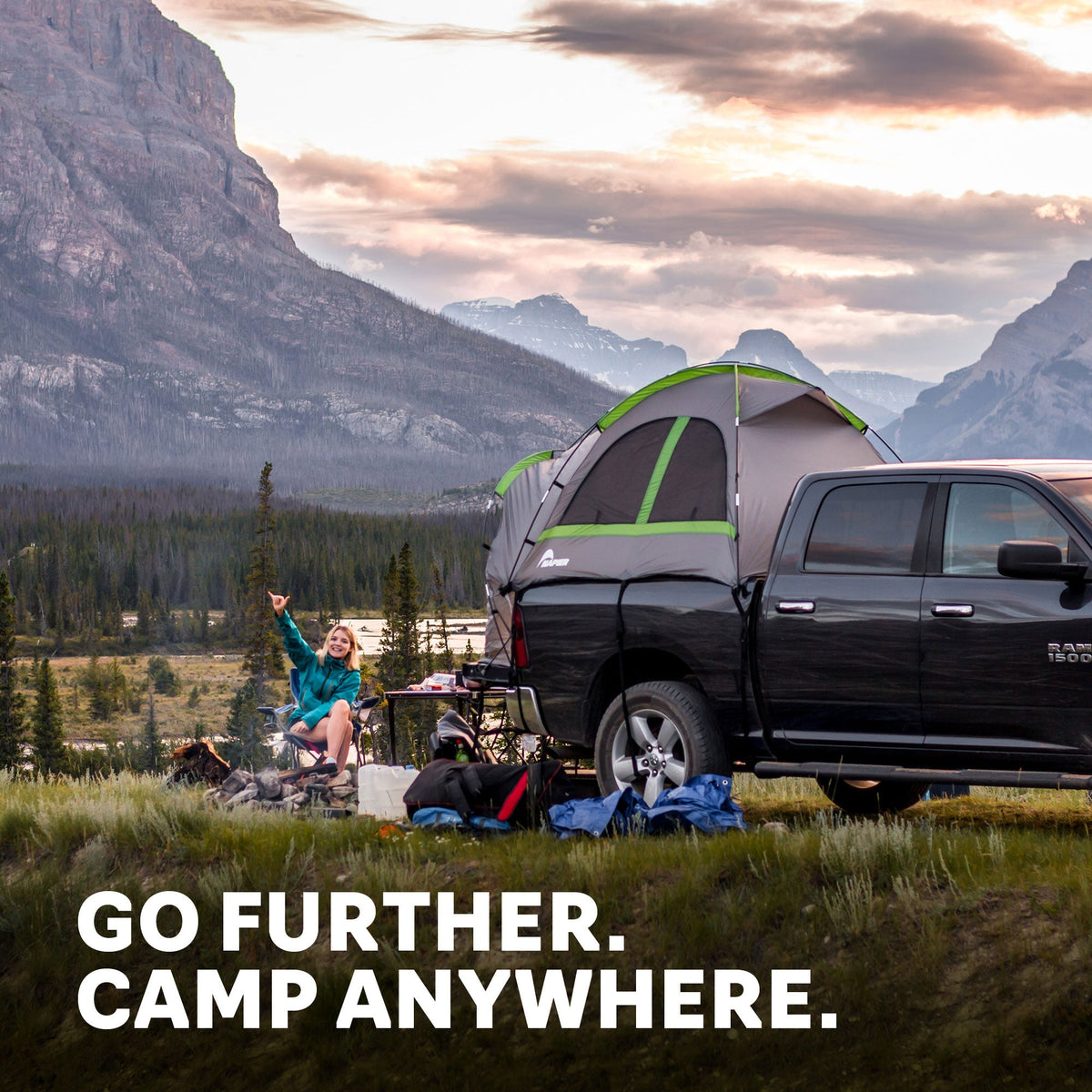 Napier Backroadz Truck Tent at camp