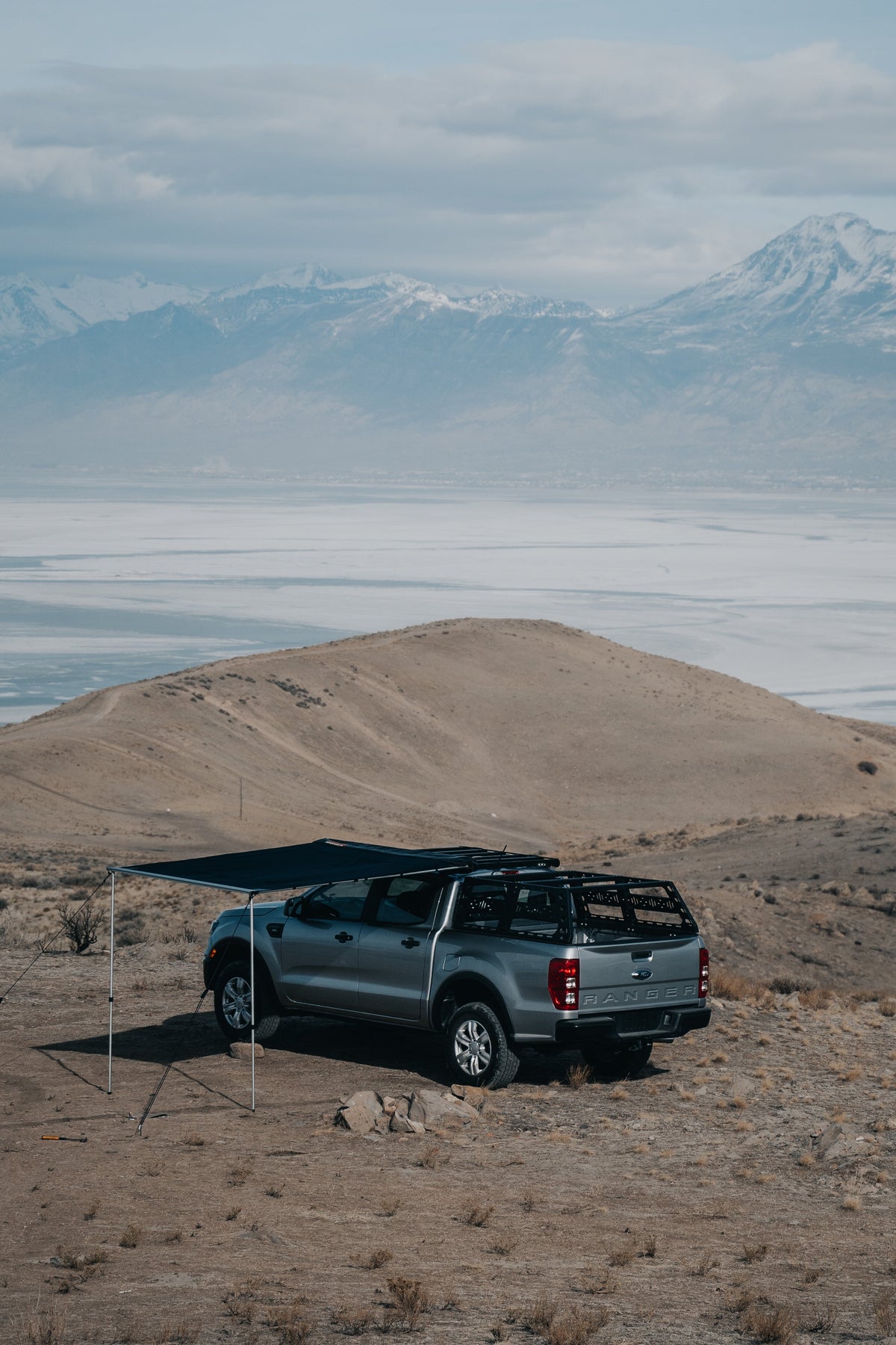 ROAM Rooftop Awning deployed from a roof rack